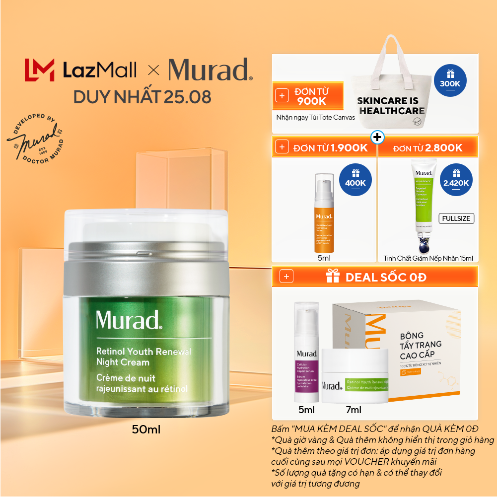 Kem tái tạo trẻ hoá da ban đêm MURAD Retinol Youth Renewal Night Cream 50ml