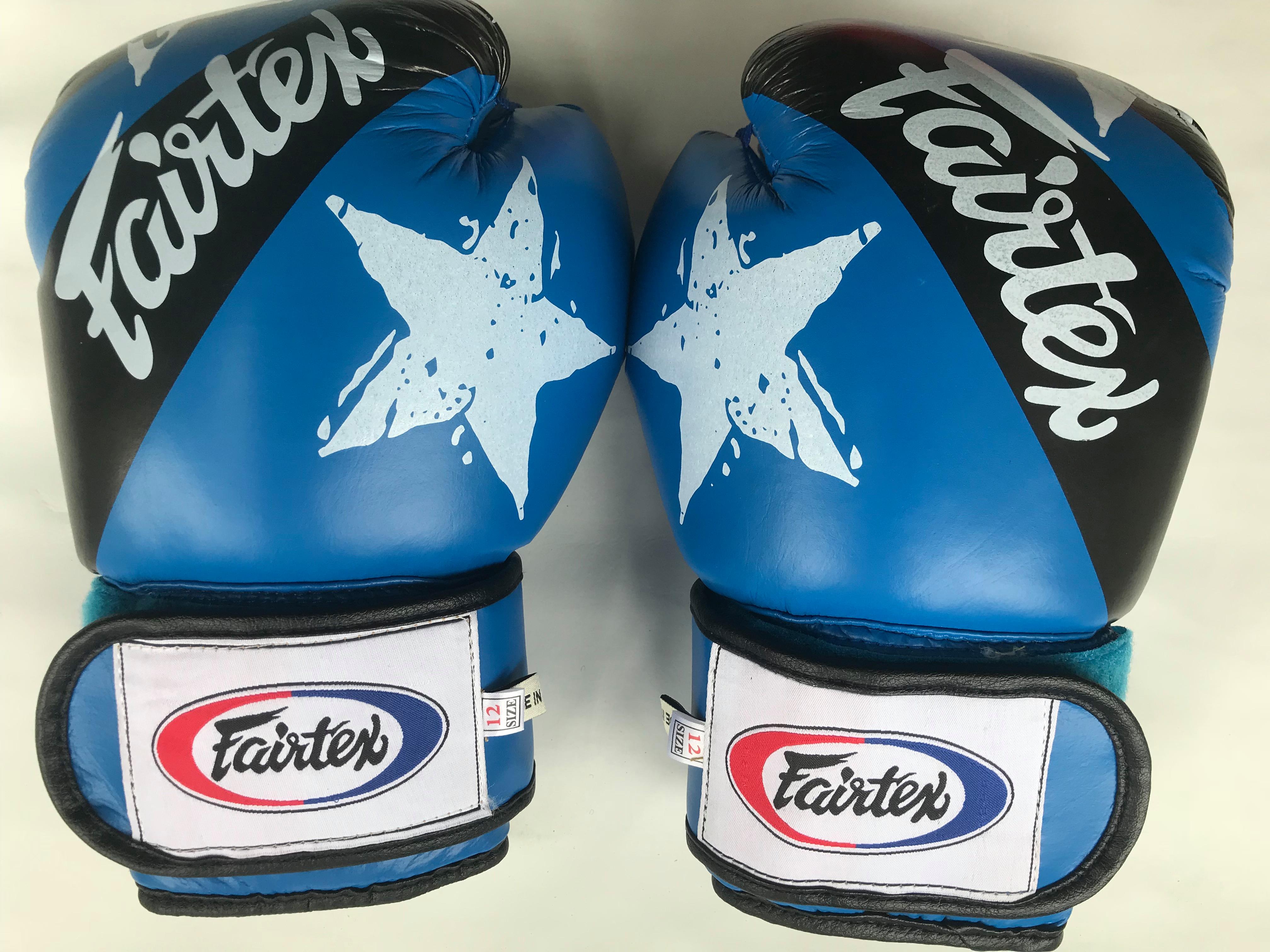 Găng boxing Fairtex cao cấp có szie 10 và 12  có 3 màu xanh đỏ đen cao  cấp để tập luyên võ thuật