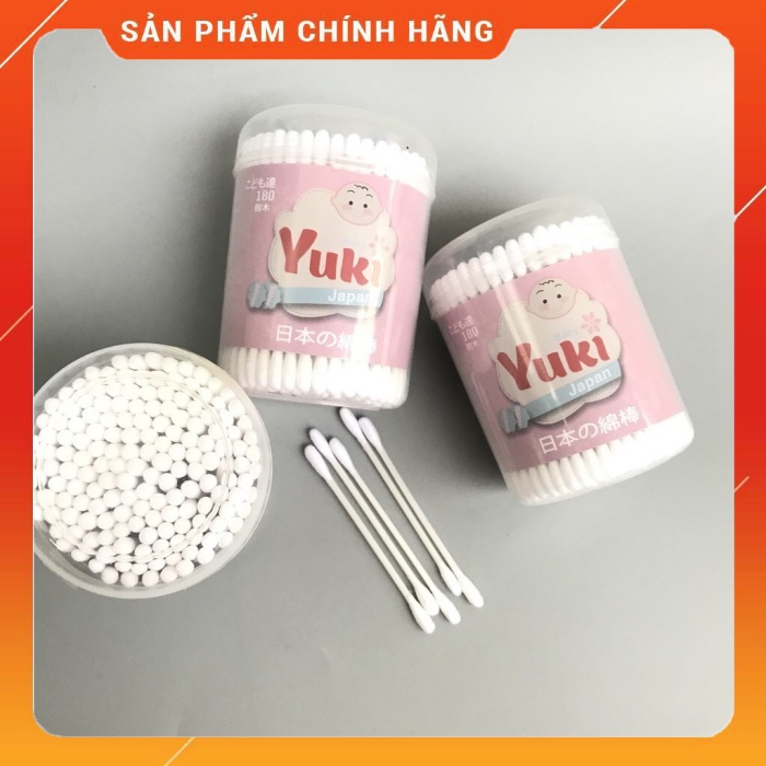 Hộp 180 tăm bông ráy tai Yuki Nhật Bản cho bé