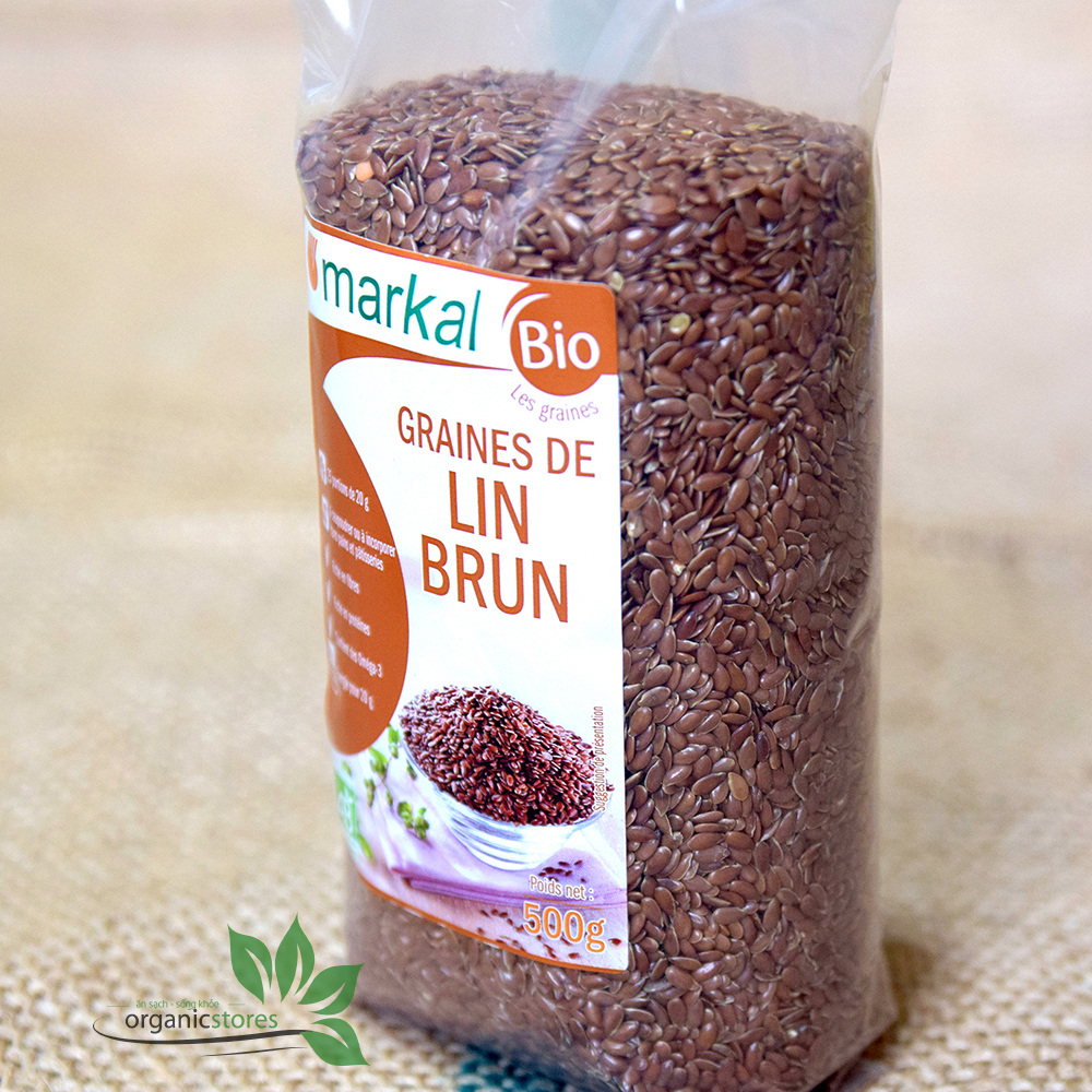 Hạt lanh vàng và nâu hữu cơ markal 500g