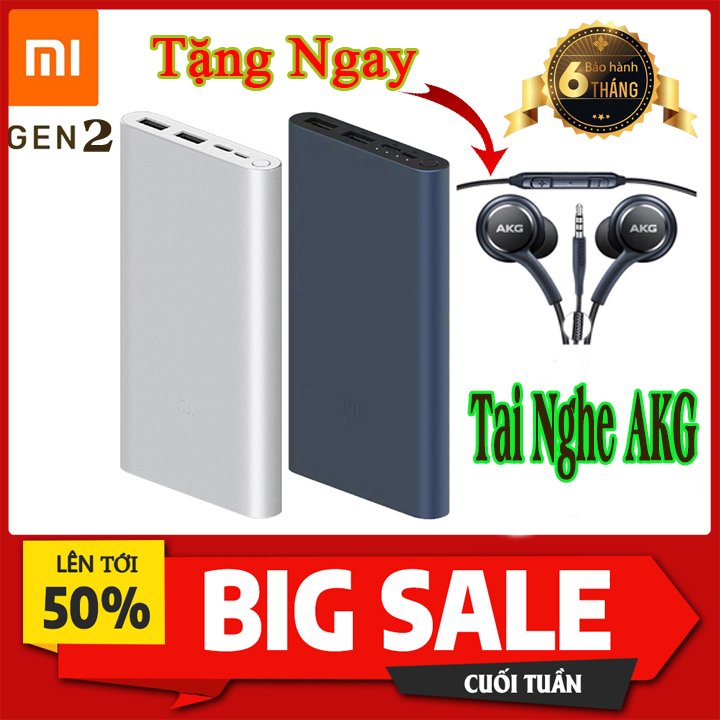 (Bao Rẻ-Tặng Tai nghe S8) Sạc Dự Phòng Xiaomi Gen 2 Pro 10000mAh Type C Xiaomi Hàng Chính Hãng