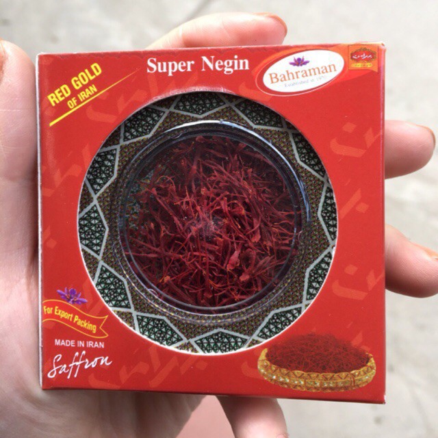 [MUA 2 GIẢM THÊM 10%] Saffron Bahraman Nhuỵ Hoa Nghệ Tây Chính Hãng (Hũ 1Gr) Super Negin I Ngủ ngon I Giảm mỡ I Đẹp da