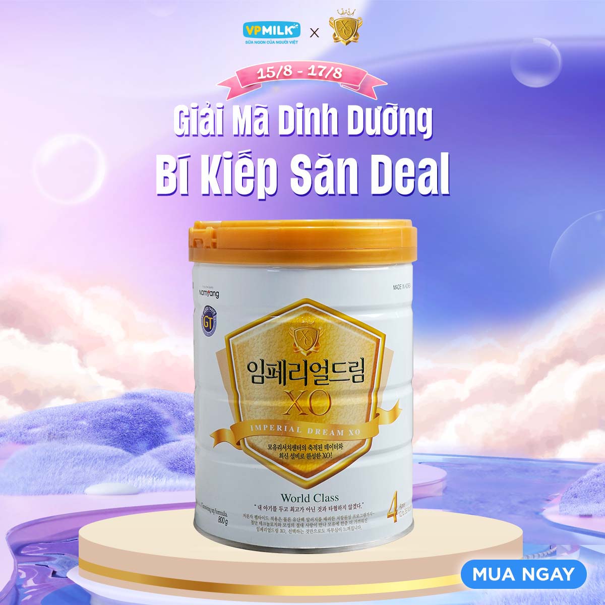 Sữa bột nhập khẩu chính hãng NamYang XO số 4 đặc chế cho trẻ từ 1-3 tuổi