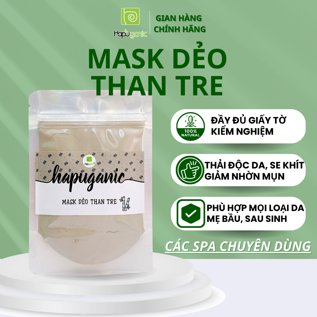 Mask dẻo than tre Hapuganic cao cấp chuyên dùng trong Spa giúp thải độc thanh lọc da và giảm mụn