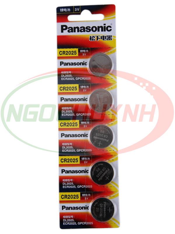 Vỉ 5 Viên Pin Panasonic CR2025 dùng cho remote smartkey, xe hơi, cân điện tử