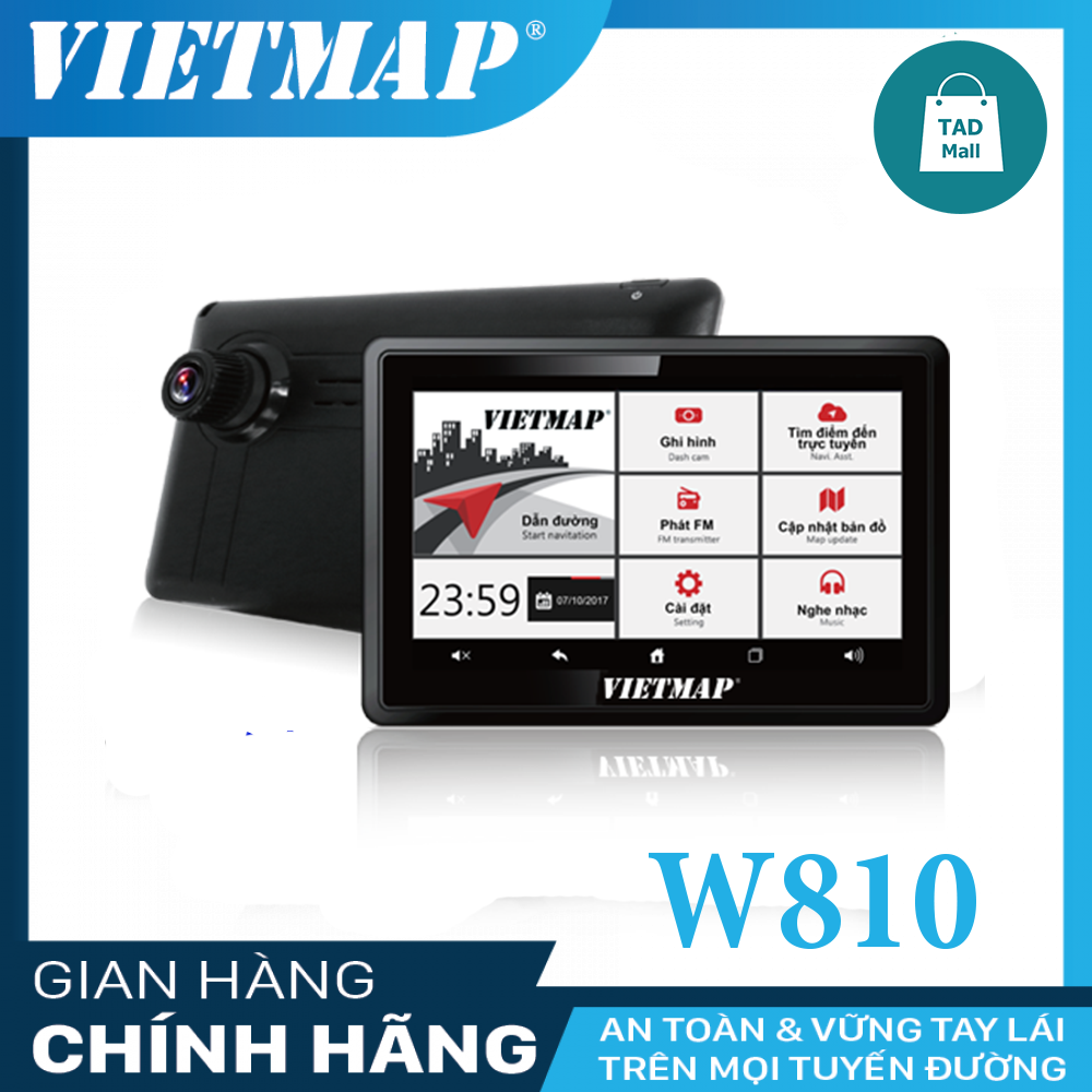 Vietmap w810 - camera hành trình ô tô tích hợp màn hình dẫn đường + cảnh báo giới hạn tốc độ bằng giọng nói + tặng thẻ nhớ 32gb - hàng chính hãng
