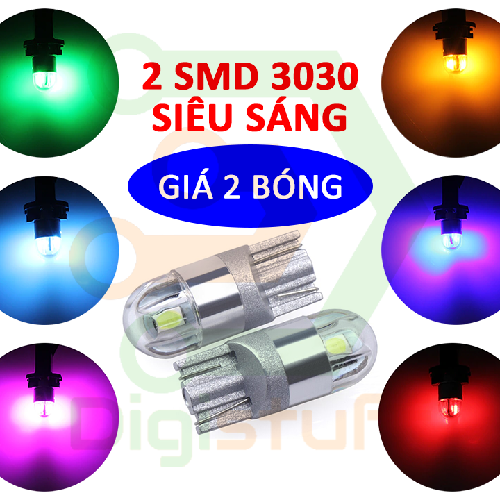 Đèn xi nhan đèn demi 2 SMD 3030 T10 - đèn led xi nhan đèn led demi đèn led sương mù led chiếu biển số mặt đồng hồ