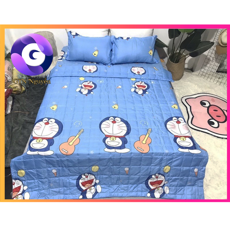 Chăn Hè Cotton Poly Mẫu Doremon Đàn