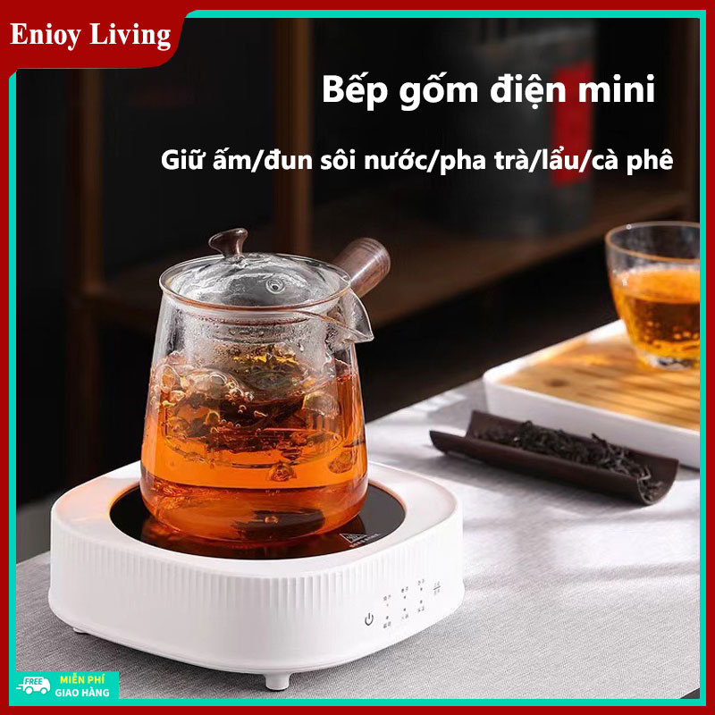 Bếp điện mini đa năng 800W không kén nồi chuyên dùng cho ấm pha cafe moka pot, bếp điện pha trà, cà phê, nấu nước