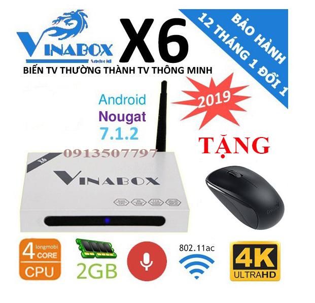 Android TV box Vinabox X6pro ram 2G tặng chuột không dây