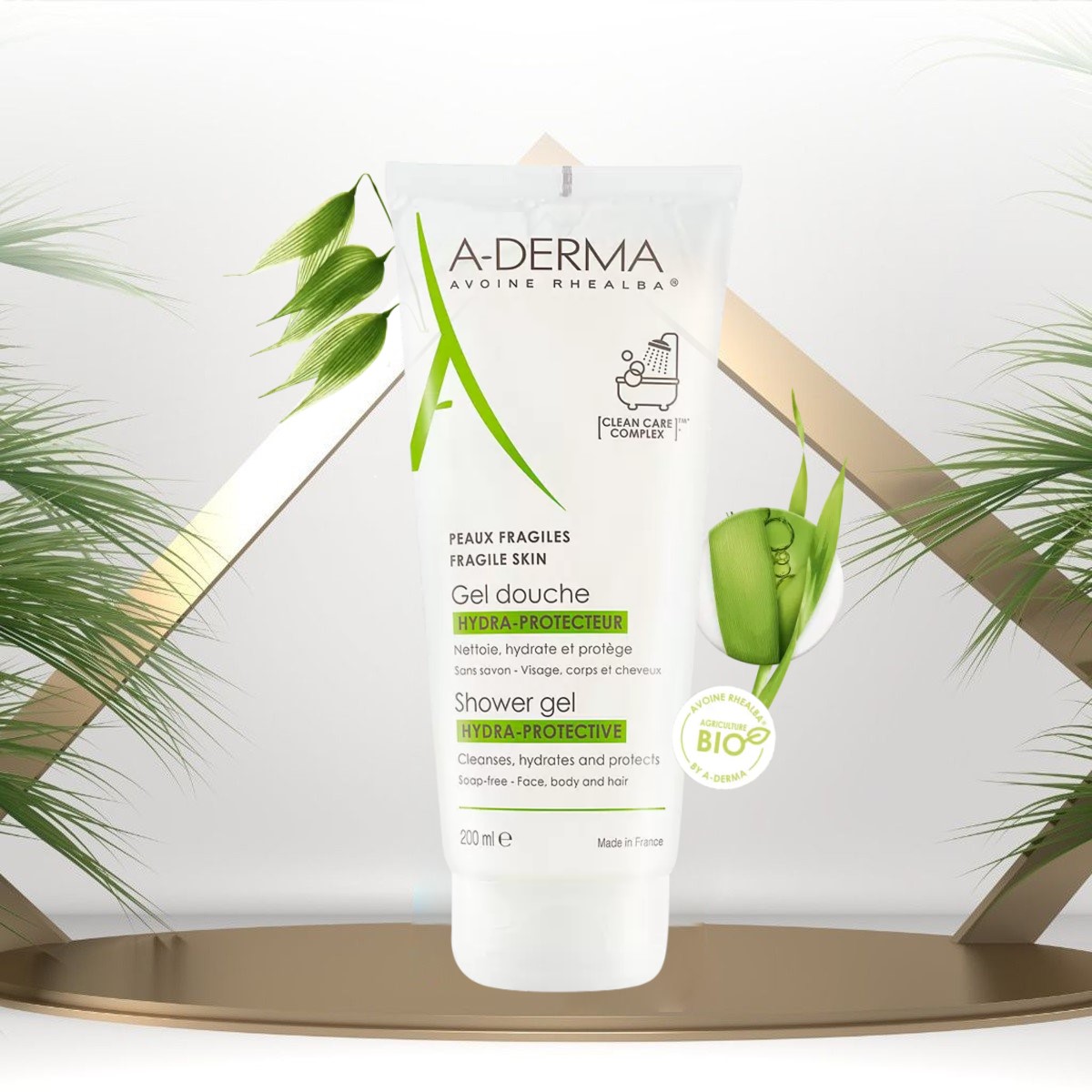 Gel Rửa Mặt A-derma 200ml Chiết Xuất Từ Mầm Yến Mạch Dịu Nhẹ Cho Da Nhạy Cảm & Em Bé A-DERMA Cleanser and Shower Gel Hydra-Protective