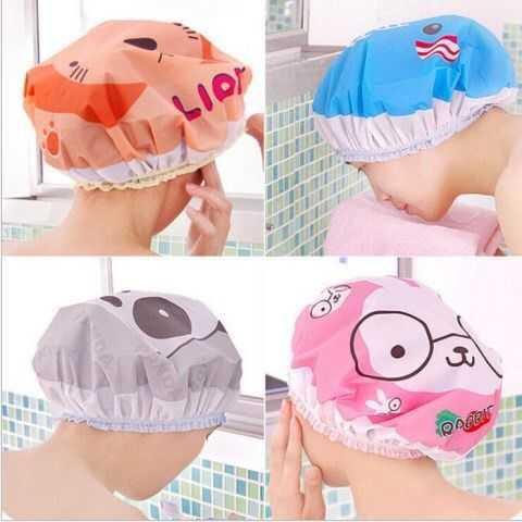 Mũ ủ tóc , chụp tóc bằng vải hoạt hình dễ thương