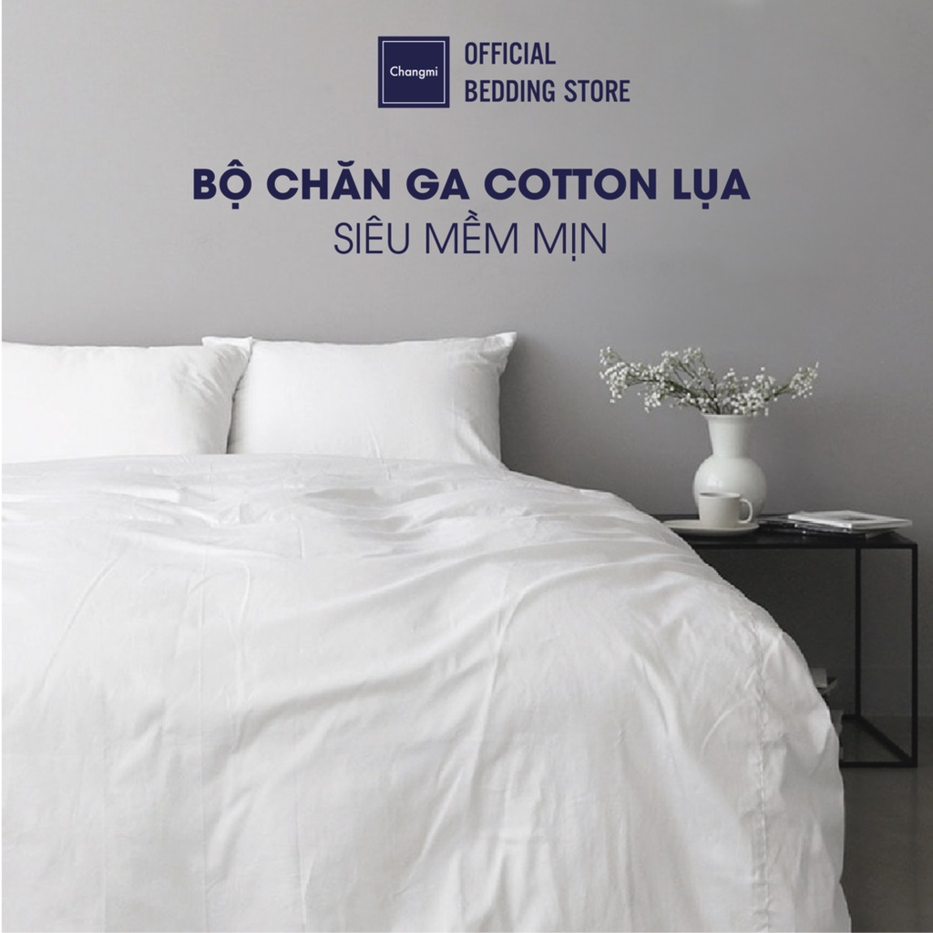 Bộ chăn ga cotton lụa cao cấp Changmi Bedding siêu mềm mịn mát (4 món)