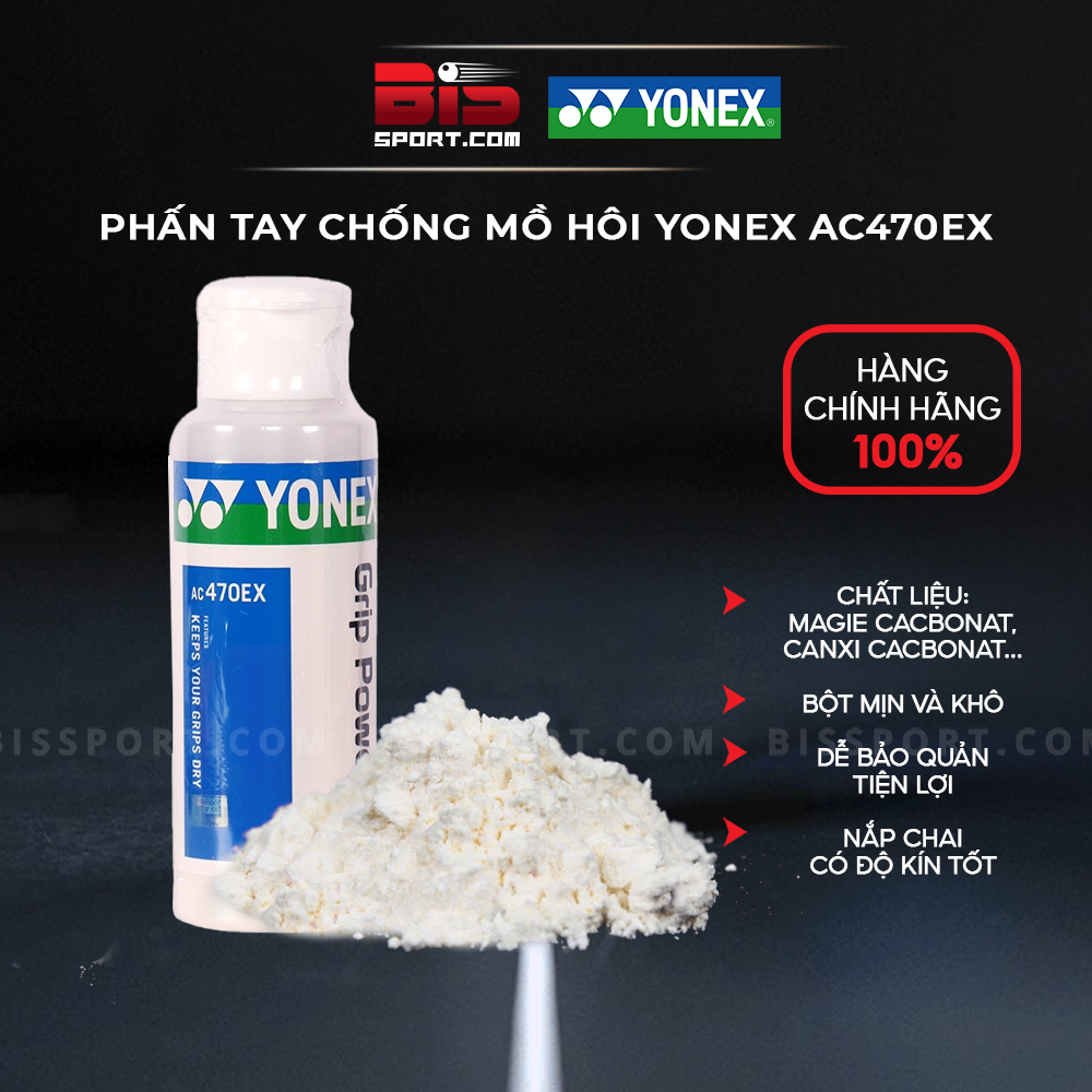 Phấn tay chống mồ hôi yonex ac470 chính hãng - độ an toàn cao, chống trơn trượt tốt - đánh bay mồ hôi mạnh mẽ
