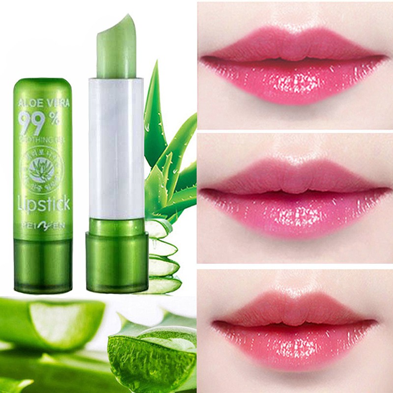 [HCM]Son dưỡng môi Nha đam Aloe Vera - Son gió lên màu 92% thiên nhiên