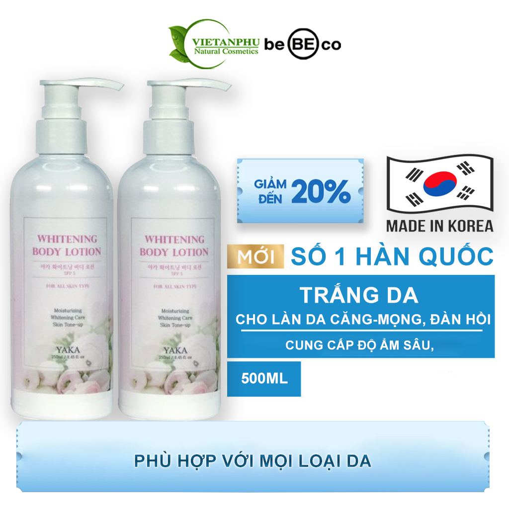 Sữa dưỡng thể dưỡng trắng da tức thì kích thích colagen dưỡng ẩm chống lão hóa da BEBECO WHITENING BODY 250ml
