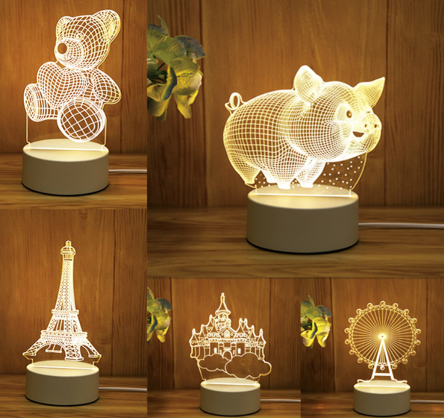 Đèn để bàn 3D trang trí, đèn trang trí bàn, đèn ngủ để bàn