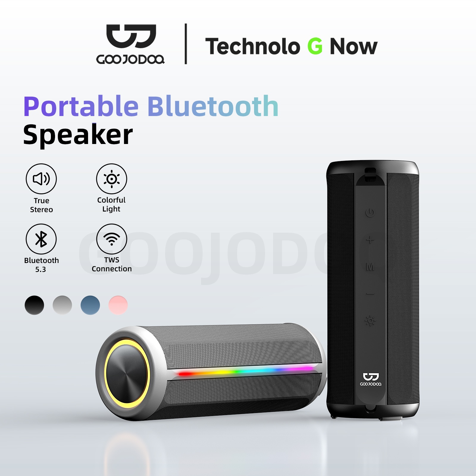 Loa Bluetooth GOOJODOQ Thể Thao Ngoài Trời Loa Di Động IPX5 | Bluetooth 5.3 |Âm thanh nổi thực sự| Thời lượng pin 5h | Phát lại đa chế độ