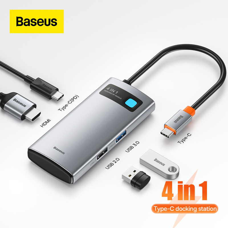 Baseus USB C HUB to HDMI tương thích với VGA Bộ chuyển đổi USB 3.0 9/11 trong 1 Đế cắm USB Type C HUB cho MacBook Pro Air PD RJ45 SD Card Reader