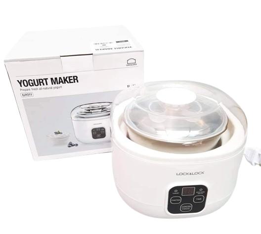 Lock&Lock- Máy làm sữa chua  EJY211, cốc bằng thép không gỉ, dung tích 1L- Hàng chính hãng bảo hành 12 tháng