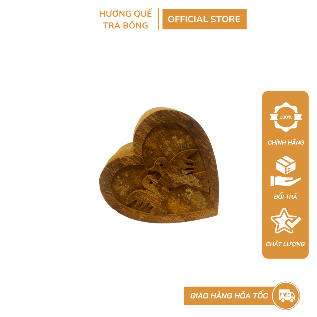 Hộp trái tim 100% từ vỏ quế hương quế trà bồng