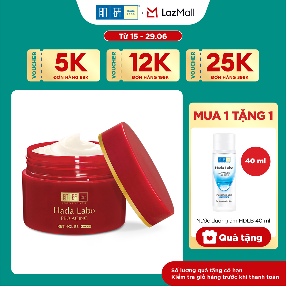 Kem dưỡng cải thiện lão hóa Hada Labo Pro-Aging Retinol B3 Cream 50g