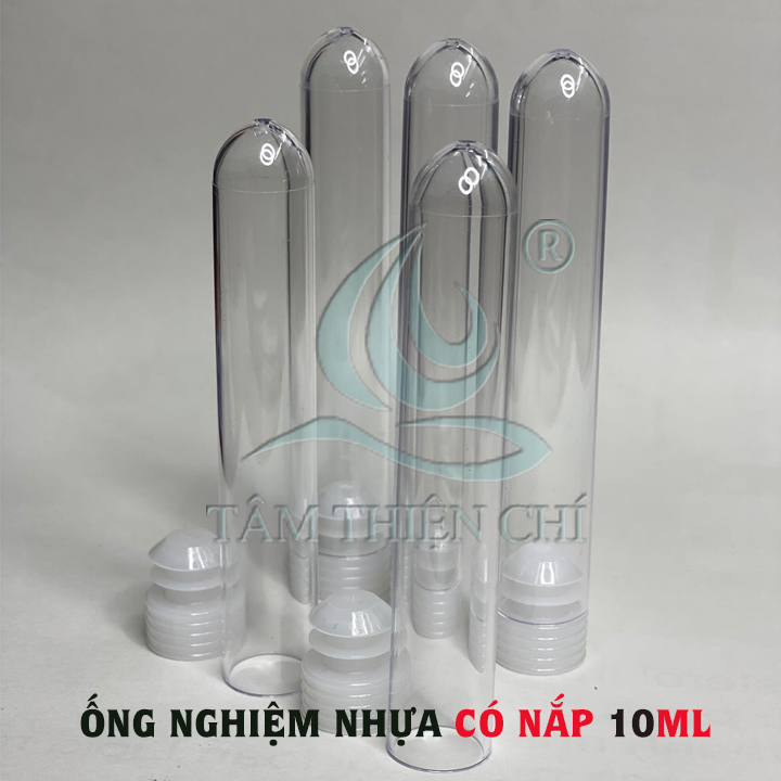 [HCM]Ống nghiệm nhựa 10ml có nắp không nhãn túi 10 cái