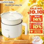 Nồi điện đa năng dung tích 1.5L Gaabor GR-N15A công suất 600W 2 mức nhiệt tặng kèm xửng hấp - Bảo hành 12 tháng 1 đổi 1