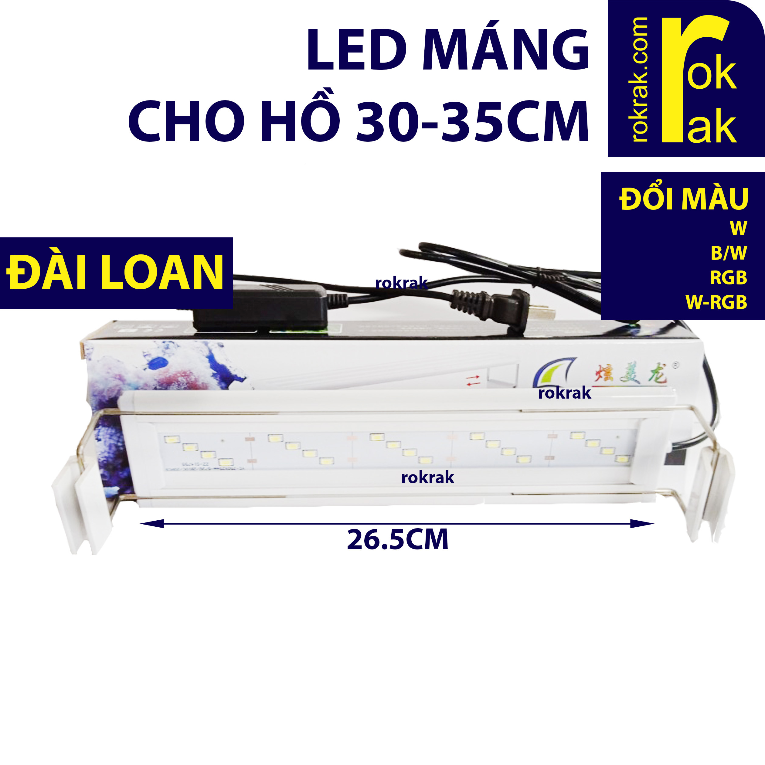 Đèn led thủy sinh xml 30 đổi màu siêu mỏng máng 2 bên cho hồ 30-35cm