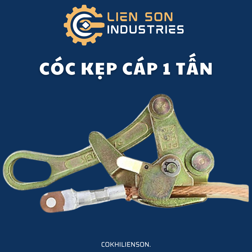 Cóc kẹp cáp 1 tấn, cóc ngặm cáp 1 tấn, 2 tấn, 3 tấn - dùng để kẹp cáp kết hợp với pa lăng lắc cáp để kéo căng dây cáp , dùng trong công tác thi công lưới điện, truyền tải điện - Cơ Khí Liên Sơn