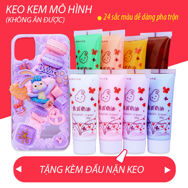 Keo Kem Mô phỏng Trang trí Điện thoại Handmade (50 gram)-Tặng đầu nặn - Gấu Trúc Phụ kiện