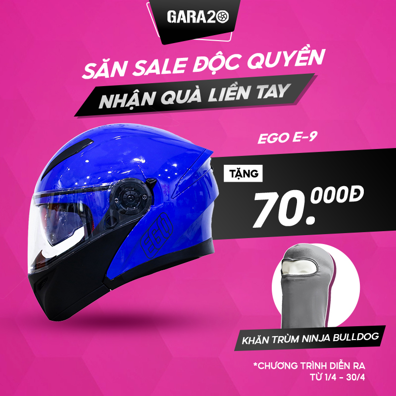 Mũ bảo hiểm fullface lật hàm ego e-9 - gara20