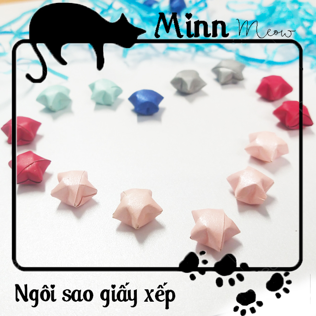 Ngôi sao giấy xếp sẳn 10 - 50 - 100 cái - minn meow - đồ handmade - thủ công