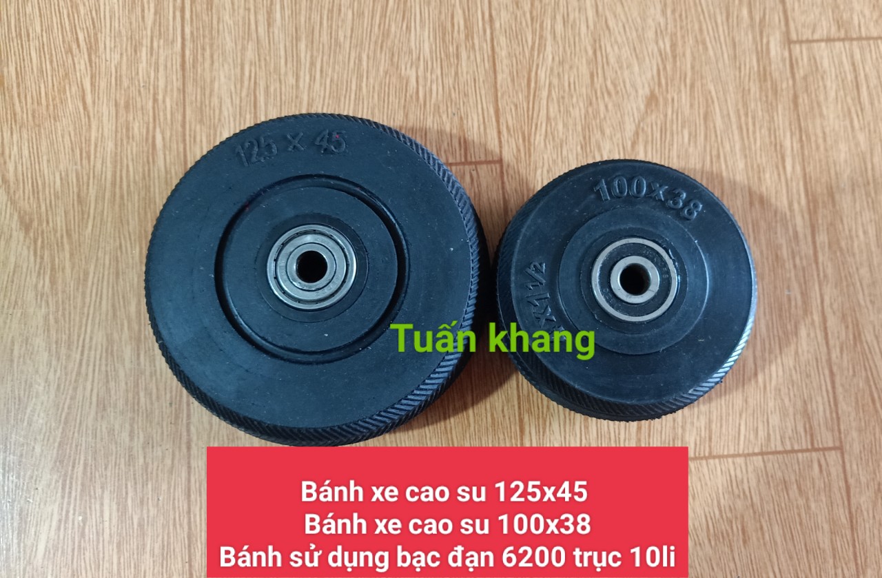 Bánh xe đẩy hàng chất liệu cao su đẩy êm