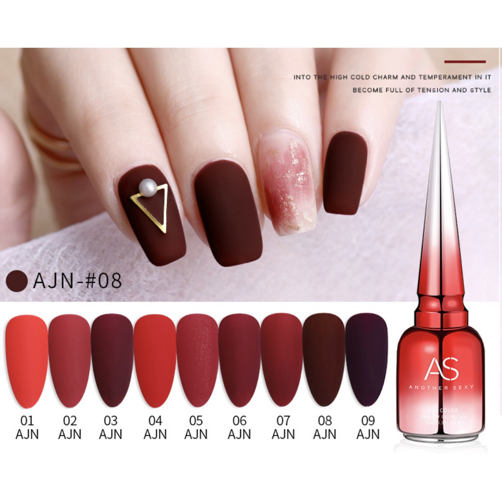 Sơn gel AS mã AJN tone đỏ dung lượng 15ml chính hãng