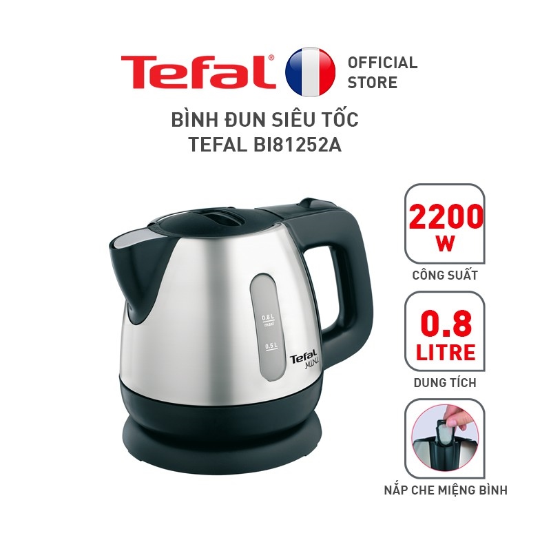 Bình đun siêu tốc tefal bi81252a - 0.8l - inox