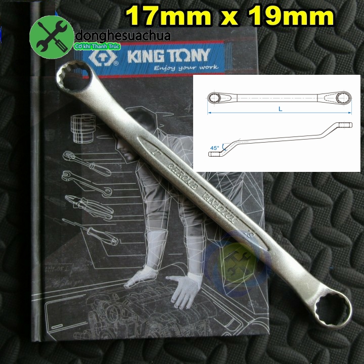 Cờ lê hai đầu tròng 17mm và 19mm kingtony 19601719