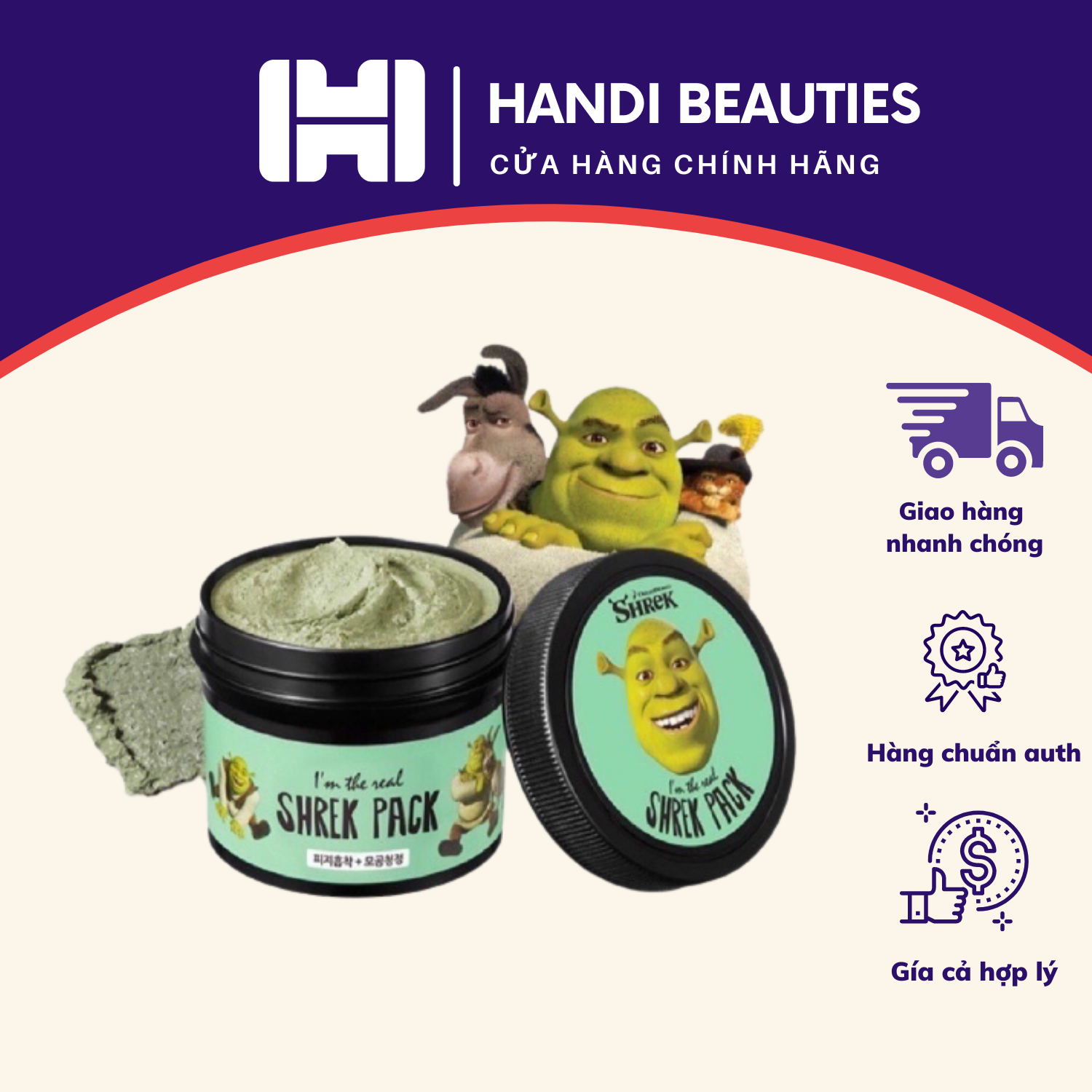 Mặt nạ đất sét i’m the real sherk pack mask