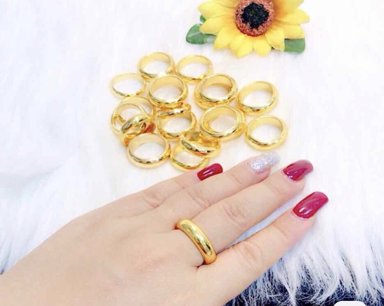 Nhẫn trơn mạ vàng 24k loại 3 chỉ khắc 9999