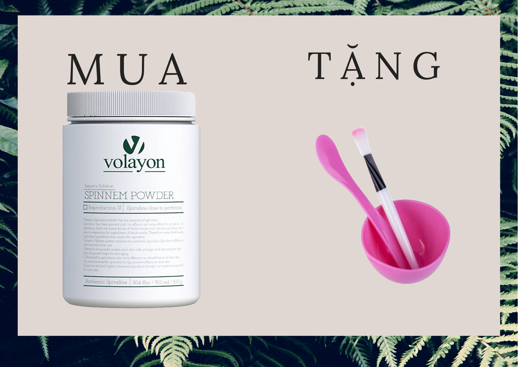 Mặt nạ tảo xoắn trắng sáng da Volayon Spinnem Powder 500g