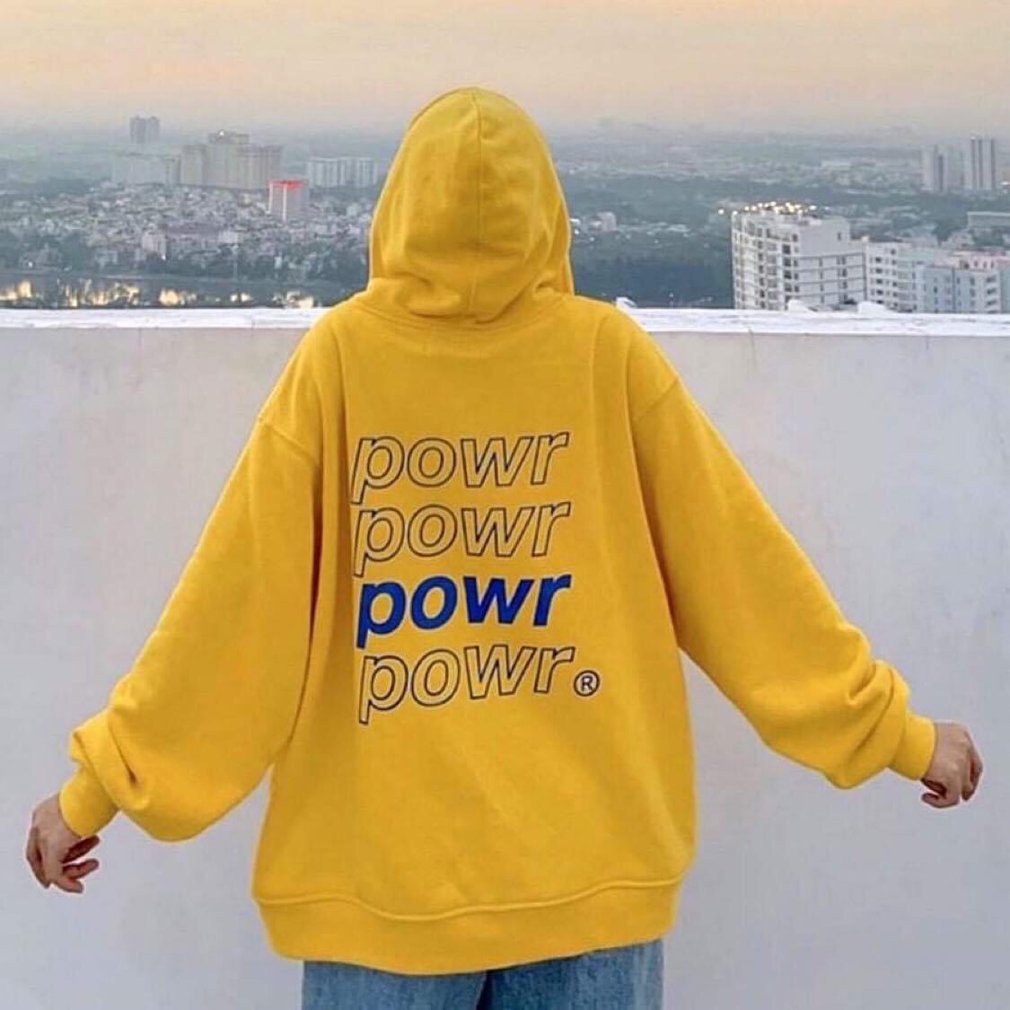 [HCM]Áo Khoác Thun Nỉ Ngoại Nữ In Chữ Powr Cực Đẹp Form Rộng Chống Nắng Gió- Anna Shop