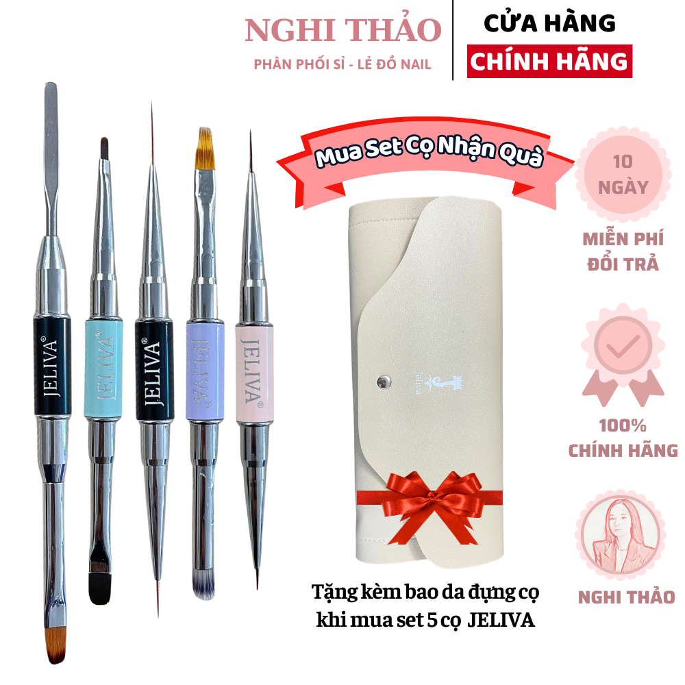 Bộ cọ nail 5 cây 2 đầu Jeliva cao cấp