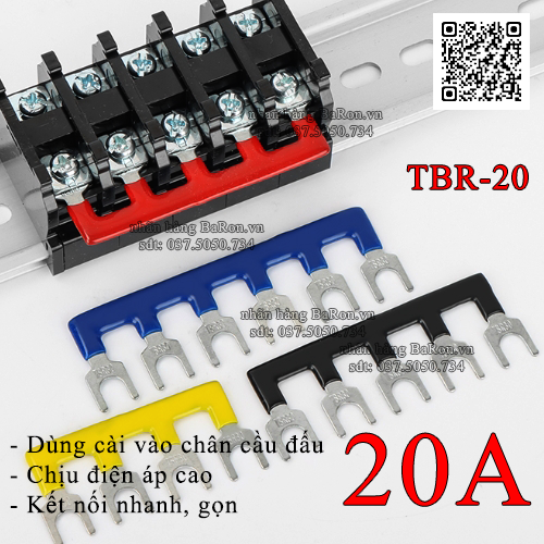 Cầu đấu bảng điện, tủ điện 45a/600v 25a/600v có lắp chắn bảo vệ baron.vn