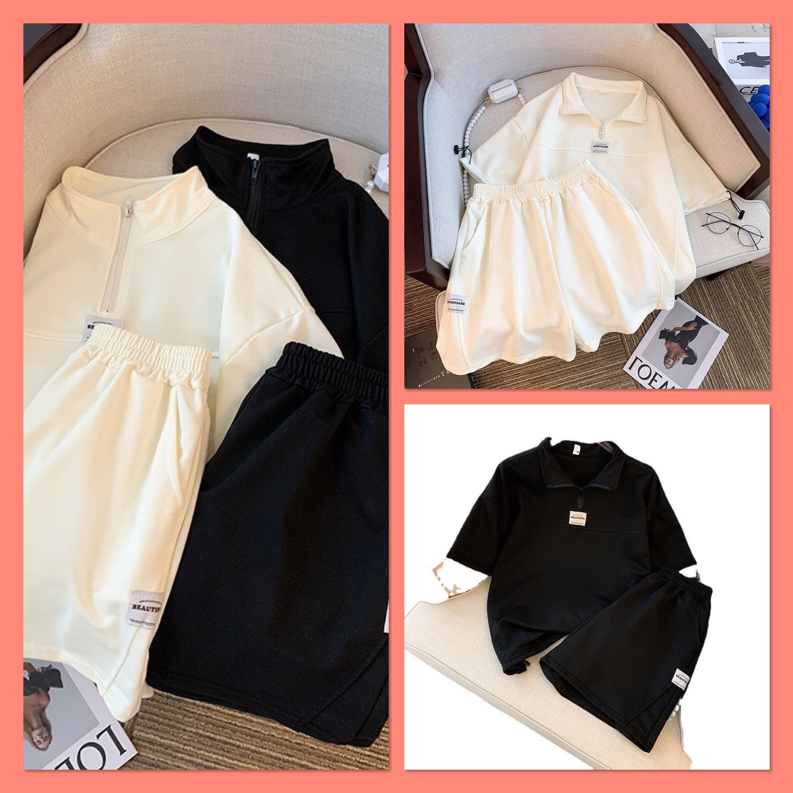 Set Đồ Bộ nữ Thedres 3158 , Set áo thun form rộng tay lỡ mĩ quần sooc cá tính hàn quốc ulzzang
