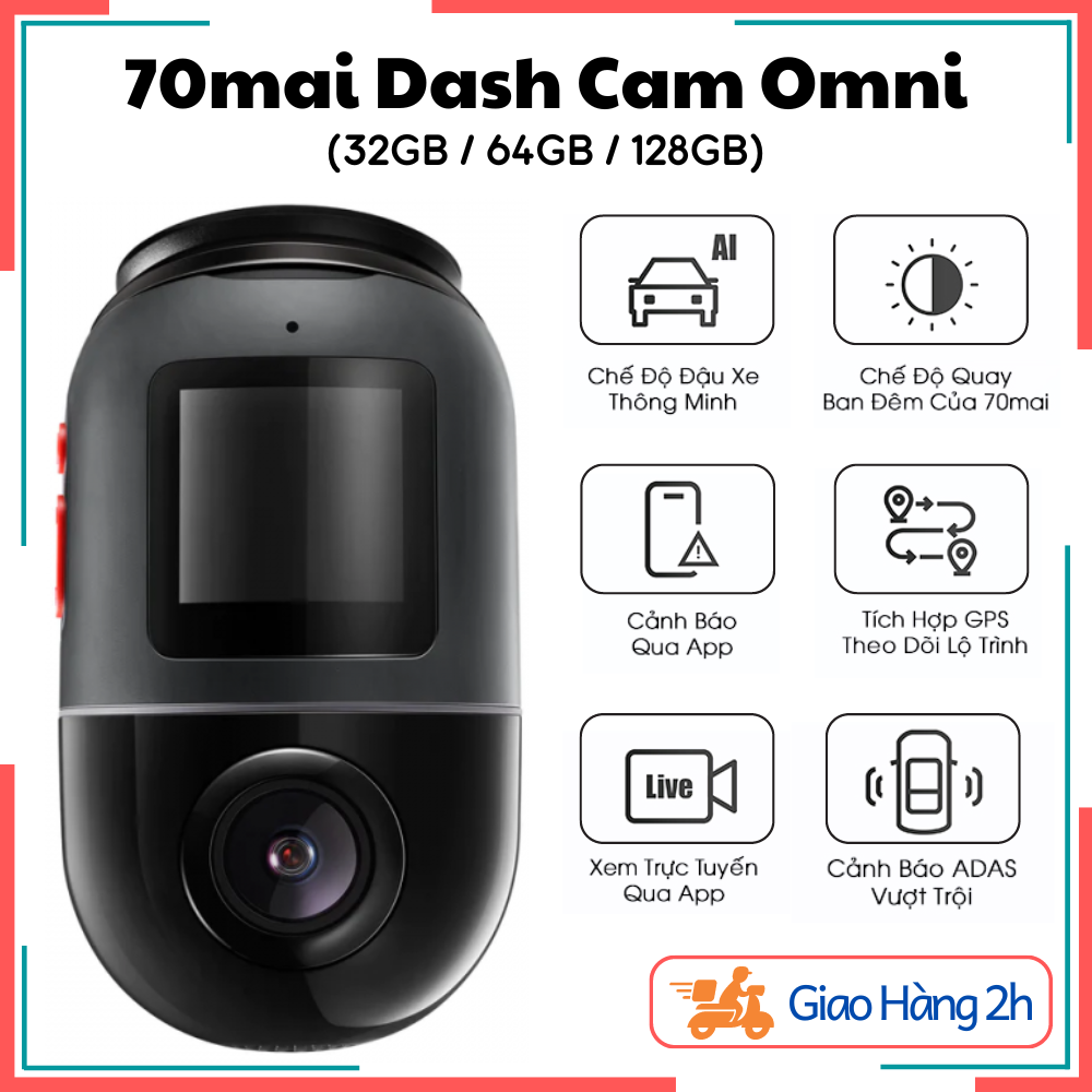Camera Hành Trình 70mai Dash Cam Omni X200 Kèm Bộ Kit 4G