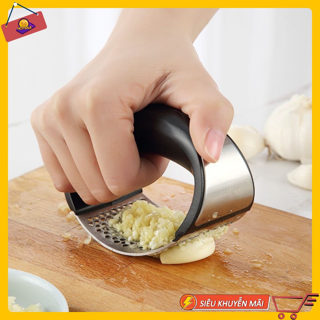 Dụng Cụ Dập Tỏi, Ép Tỏi, Nghiền Tỏi Inox, Dụng Cụ Nghiền Tỏi Bằng Thép Không Gỉ Garlic Press
