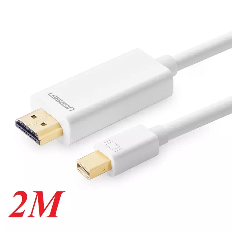 Ugreen 10404 2m màu trắng cáp chuyển đổi mini dp sang hdmi hỗ trợ phân phải 1080p md101