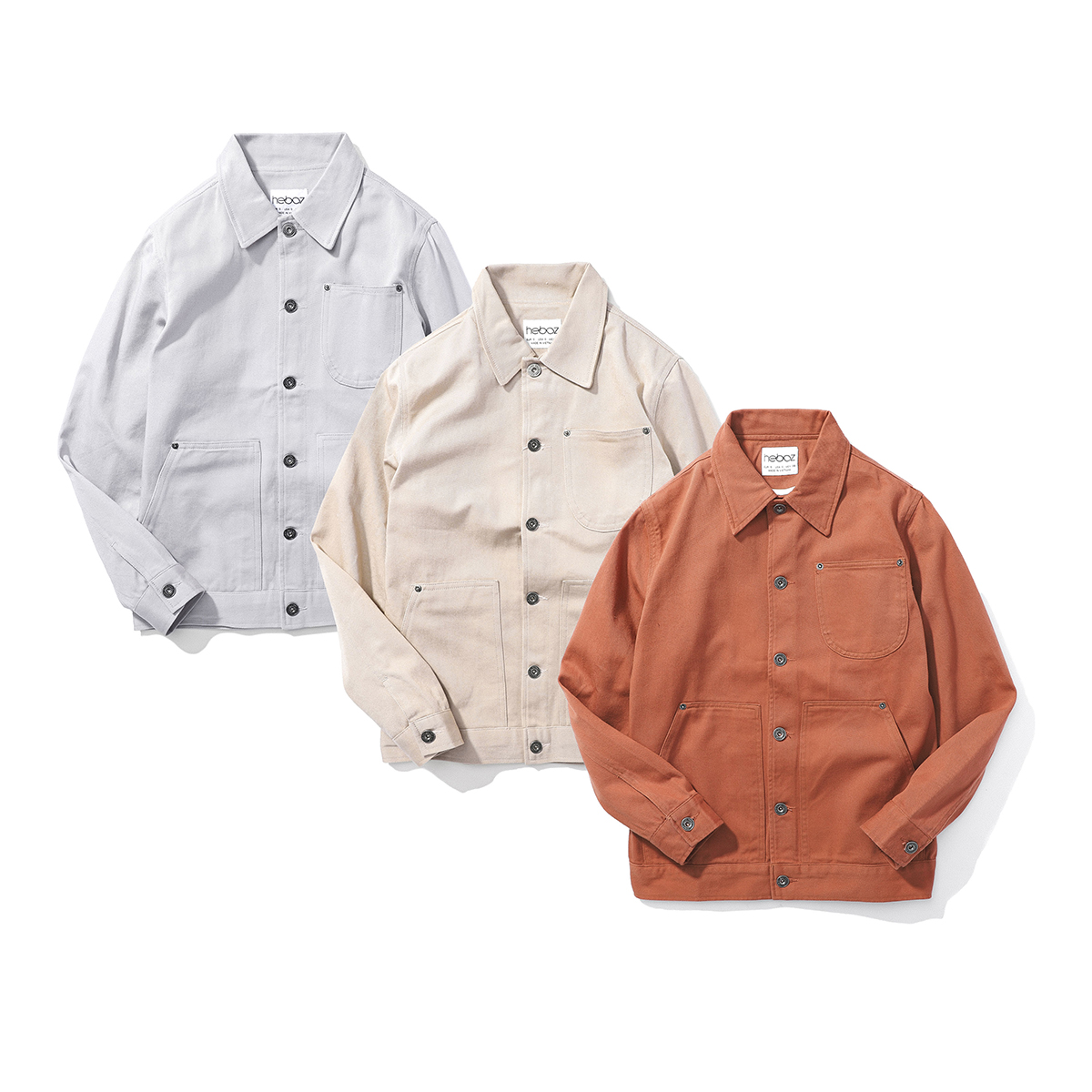 Áo khoác nam heboz, jacket kaki, cổ bẻ, có túi sang chảnh 3 màu - 00000786