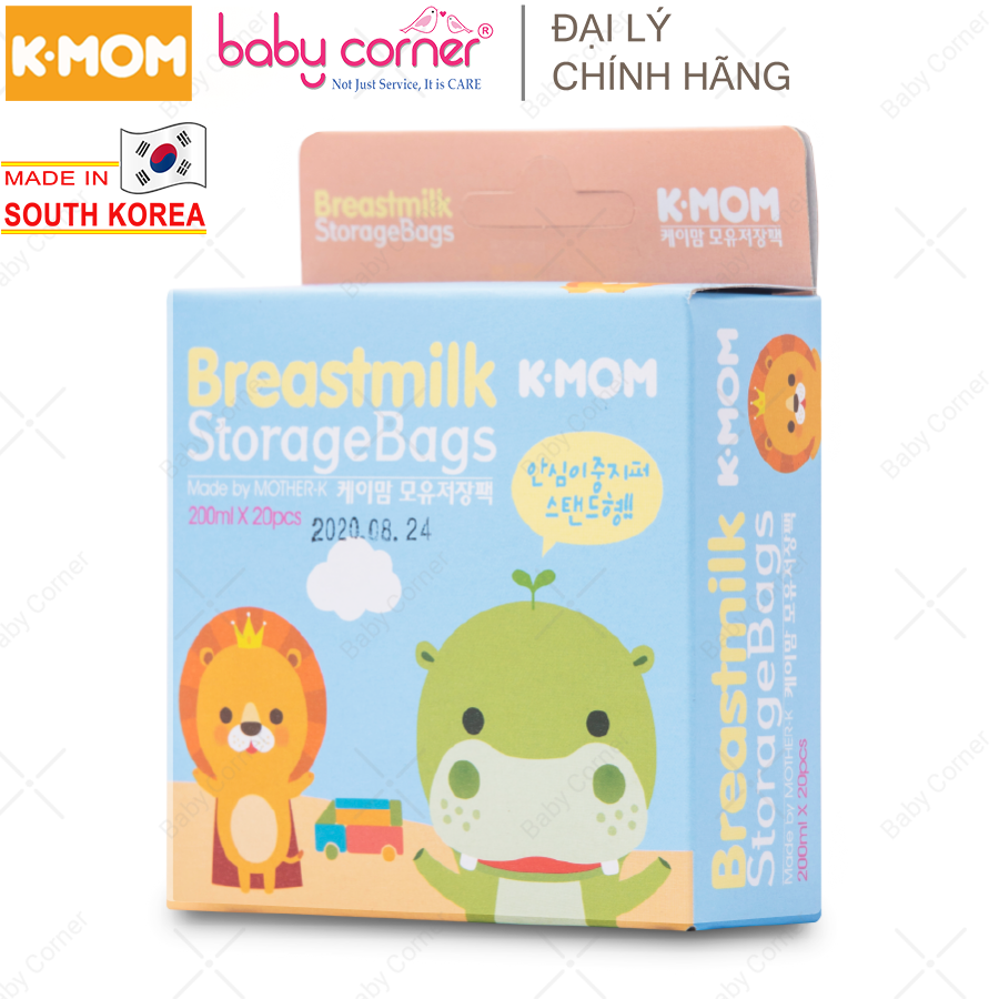 Túi Trữ Sữa K-MOM Hàn Quốc, Hộp 20 Túi 50 Túi 100 Túi x 200ml