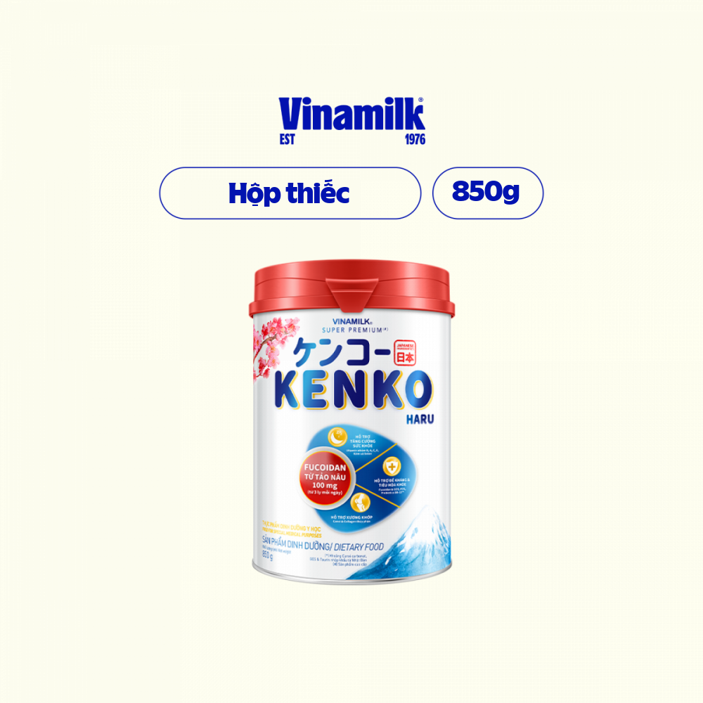 Sữa Bột cho người lớn tuổi Vinamilk Kenko Haru Hộp 850g Xương khớp khỏe hỗ trợ đề kháng